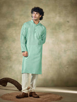 Amazing Green Color Viscose Fabric Kurta Pajama