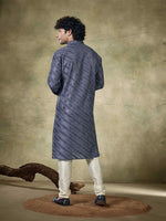 Amazing Navy Blue Color Viscose Fabric Kurta Pajama