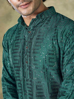 Amazing Green Color Viscose Fabric Kurta Pajama