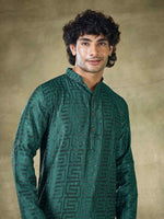 Amazing Green Color Viscose Fabric Kurta Pajama