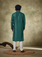 Amazing Green Color Viscose Fabric Kurta Pajama