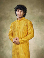 Amazing Yellow Color Viscose Fabric Kurta Pajama