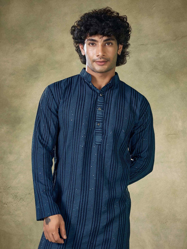 Amazing Teal Color Viscose Fabric Kurta Pajama