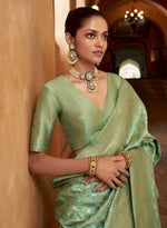 Beauteous Green Color Banarasi Fabric Partywear Saree