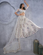 Dazzling White Color Net Fabric Party Wear Lehenga