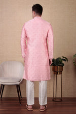 Amazing Pink Color Jacquard Fabric Kurta Pajama