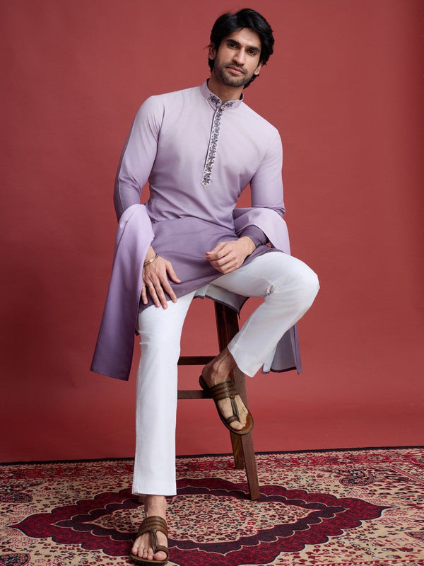 Beauteous Purple Color Rayon Fabric Kurta Pajama