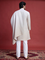 Beauteous Cream Color Rayon Fabric Mens Kurta with Dupatta