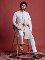 Beauteous Cream Color Rayon Fabric Kurta Pajama