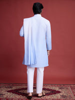 Beauteous Aqua Color Rayon Fabric Kurta Pajama