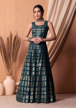 Lovely Teal Color Georgette Fabric Party Wear Lehenga