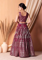 Lovely Pink Color Georgette Fabric Party Wear Lehenga