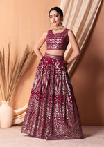 Lovely Pink Color Georgette Fabric Party Wear Lehenga