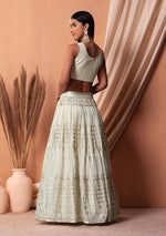 Lovely White Color Georgette Fabric Party Wear Lehenga