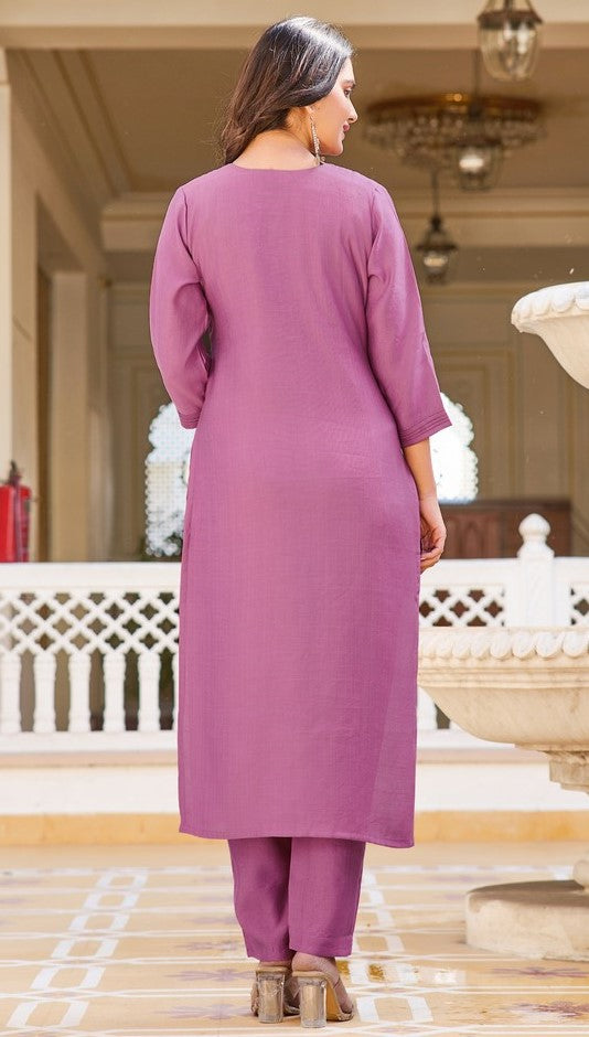 Amazing Purple Color Vertigan Fabric Designer Suit