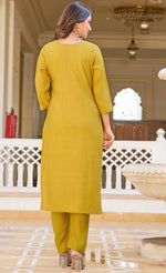 Amazing Mustard Color Vertigan Fabric Designer Suit