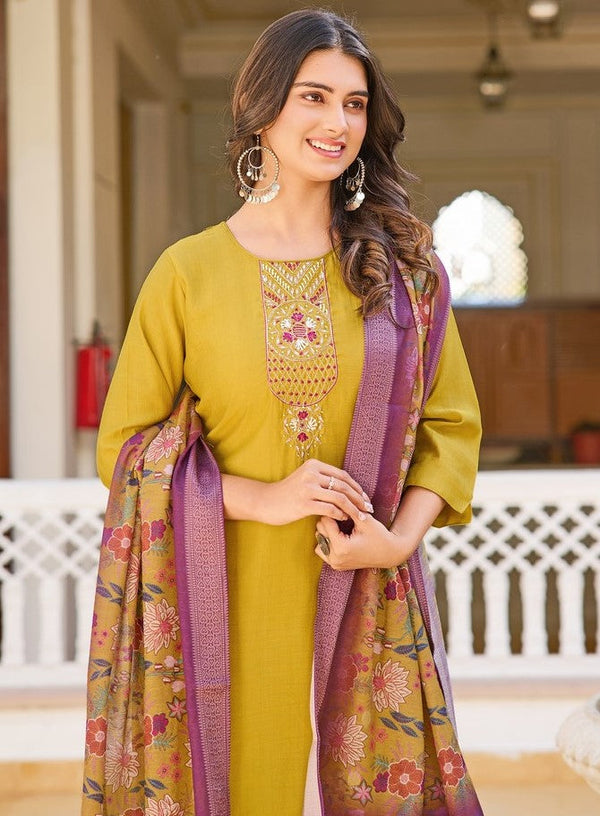 Amazing Mustard Color Vertigan Fabric Designer Suit