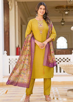 Amazing Mustard Color Vertigan Fabric Designer Suit