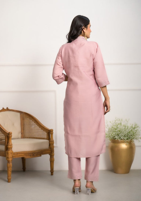 Divine Pink Color Viscose Fabric Designer Suit