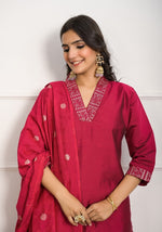 Divine Red Color Viscose Fabric Designer Suit