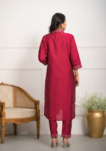 Divine Red Color Viscose Fabric Designer Suit