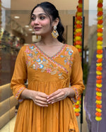 Amazing Mustard Color Viscose Fabric Designer Suit