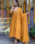 Amazing Mustard Color Viscose Fabric Designer Suit