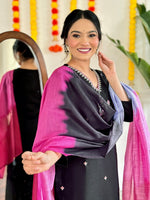 Amazing Black Color Viscose Fabric Designer Suit