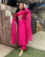 Amazing Pink Color Viscose Fabric Designer Suit