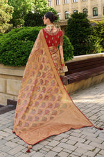 Beauteous Beige Color Jacquard Fabric Partywear Saree