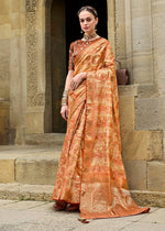 Beauteous Orange Color Jacquard Fabric Partywear Saree