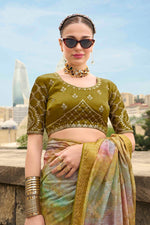 Beauteous Green Color Jacquard Fabric Partywear Saree