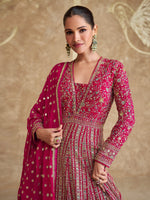 Angelic Pink Color Georgette Fabric Partywear Suit