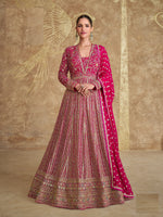 Angelic Pink Color Georgette Fabric Partywear Suit