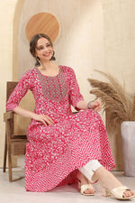 Amazing Pink Color Cotton Fabric Designer Kurti