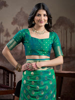 Dazzling Green Color Silk Fabric Partywear Saree