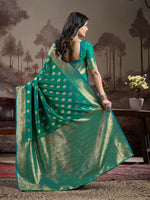 Dazzling Green Color Silk Fabric Partywear Saree