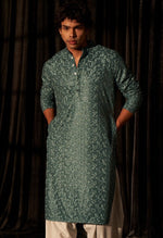 Beauteous Green Color Viscose Fabric Kurta Pajama