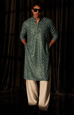 Beauteous Green Color Viscose Fabric Kurta Pajama