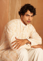 Beauteous Cream Color Viscose Fabric Kurta Pajama