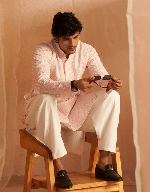 Beauteous Pink Color Viscose Fabric Kurta Pajama