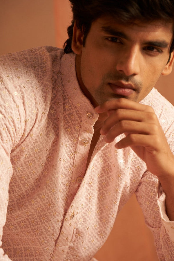 Beauteous Pink Color Viscose Fabric Kurta Pajama