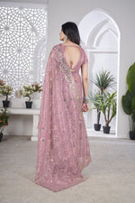 Lovely Pink Color Net Fabric Designer Saree