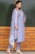 Beautiful Purple Color Silk  Fabric Casual Suit