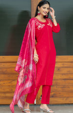 Beautiful Pink Color Silk  Fabric Casual Suit