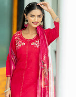 Beautiful Pink Color Silk  Fabric Casual Suit