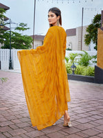 Dazzling Mustard Color Cotton Fabric Designer Suit