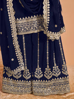 Angelic Blue Color Georgette Fabric Plazzo Suit