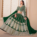 Dazzling Green Color Shimmer Fabric Party Wear Lehenga