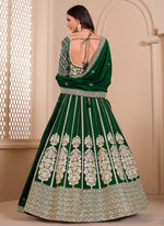 Dazzling Green Color Shimmer Fabric Party Wear Lehenga